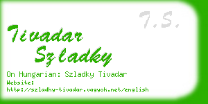 tivadar szladky business card